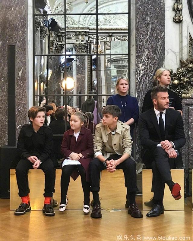贝克汉姆夫妇携子女看秀 获赞巴黎时装周最有型的一家