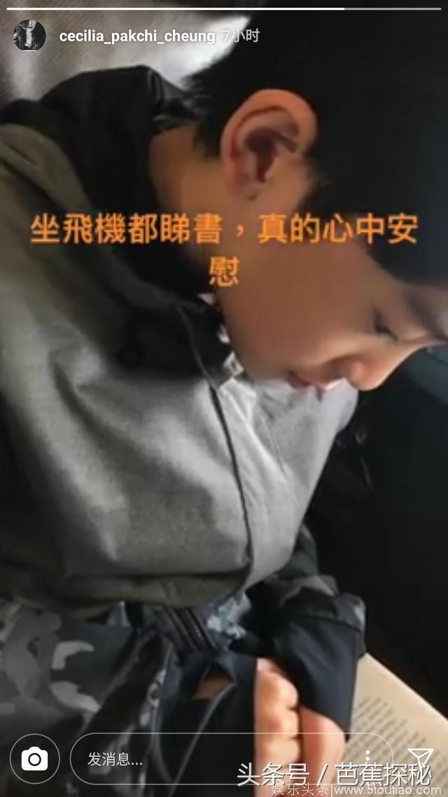 张柏芝教子有方，谢振轩Lucas在飞机上还不忘学习