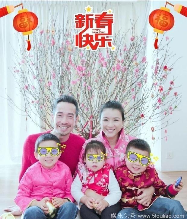 陈豪老婆陈茵媺晒拜年照，网友：又怀孕了？四胎即视感！