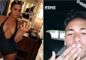 内马尔和美国女歌手调情 狂送飞吻+大献殷勤 网友嘲讽: 太重口!